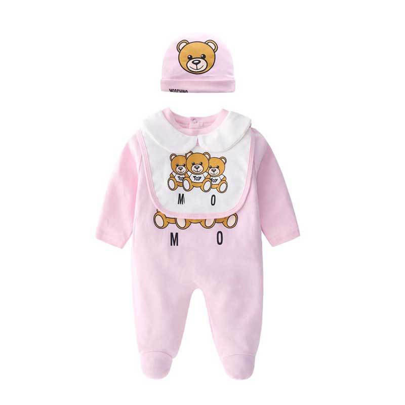 Baby Bear Print Long Sleeve Crawling Suit