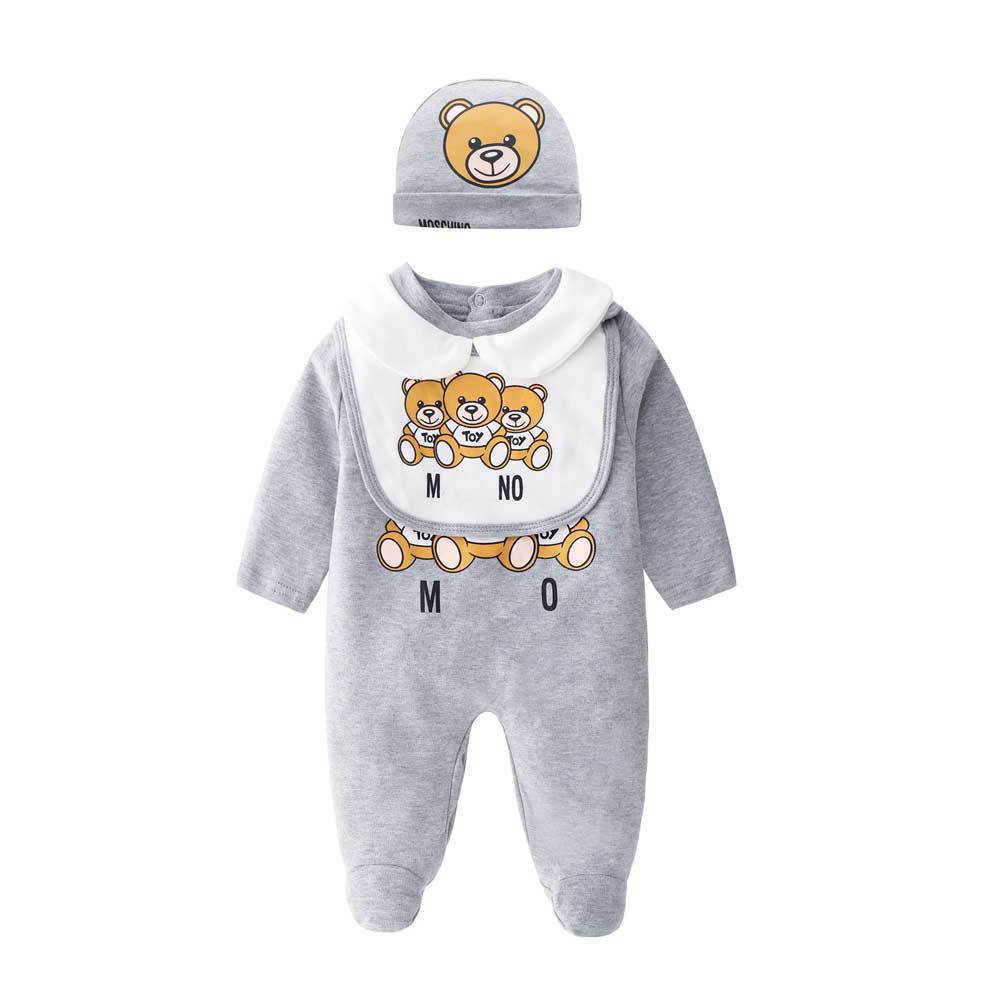 Baby Bear Print Long Sleeve Crawling Suit
