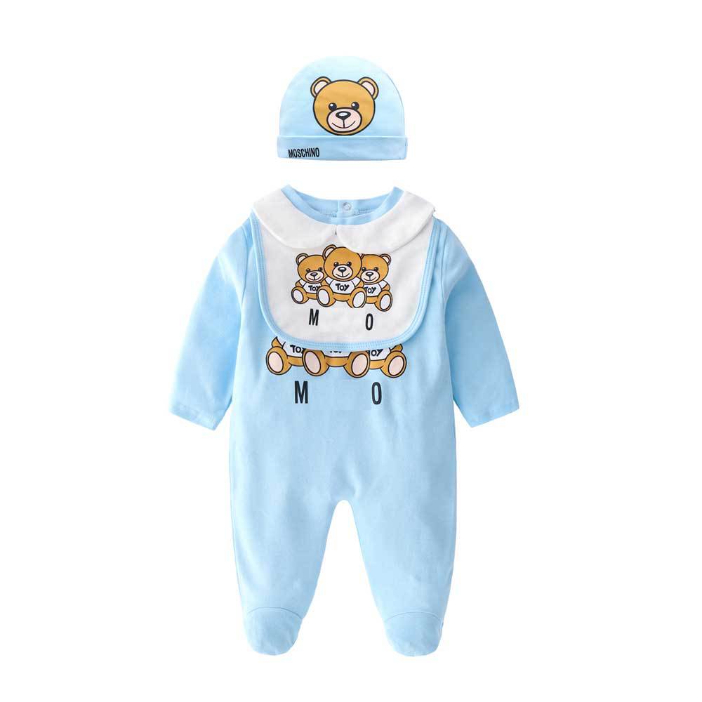 Baby Bear Print Long Sleeve Crawling Suit