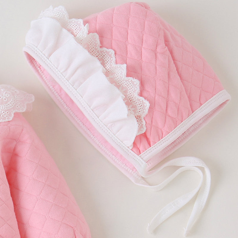 Korean Baby Girl Crawling Outfit - Cotton Long Sleeve Bodysuit